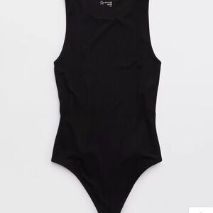 NWT OFFLINE by Aerie Black High-Cut Bodysuit Black Small